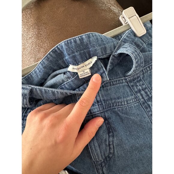 American Eagle Outfitters Wide Leg Denim Pants Size 12 - Picture 5 of 6